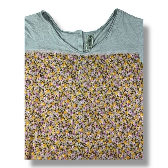 Free People Sheer Lace Floral Oversize Top Size Small - Picture 2 of 6